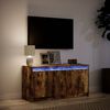 vidaXL Meuble TV avec LED ch&ecirc;ne fum&eacute; 100x34x50 cm bois d'ing&eacute;nierie