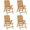 vidaXL Chaises de jardin inclinables lot de 4 et coussins bois teck