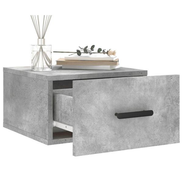 vidaXL Table de chevet murale gris b&eacute;ton 35x35x20 cm