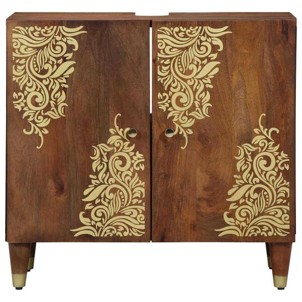 vidaXL Armoire d'évier avec stockage Marron miel 62 x 33 x 58 cm