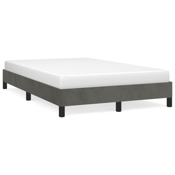 vidaXL Cadre de lit sans matelas gris fonc&eacute; 120x190 cm velours