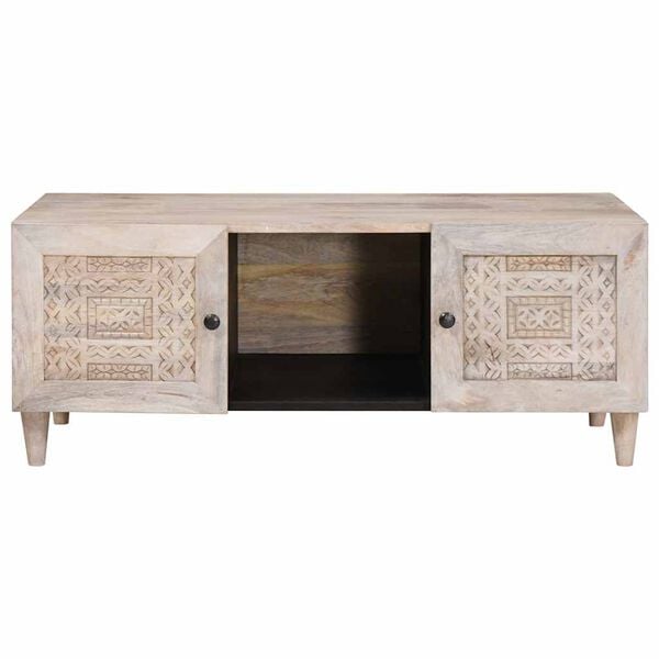 vidaXL Table basse Beige 100 x 54 x 40 cm Bois d'acacia massif