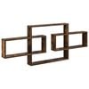 vidaXL &Eacute;tag&egrave;re Murale Ch&ecirc;ne fum&eacute; 130 x 10 x 50 cm Bois d'ing&eacute;nierie