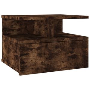 vidaXL Table de chevet flottante Ch&ecirc;ne fum&eacute; 40x31x27cm Bois ing&eacute;nierie