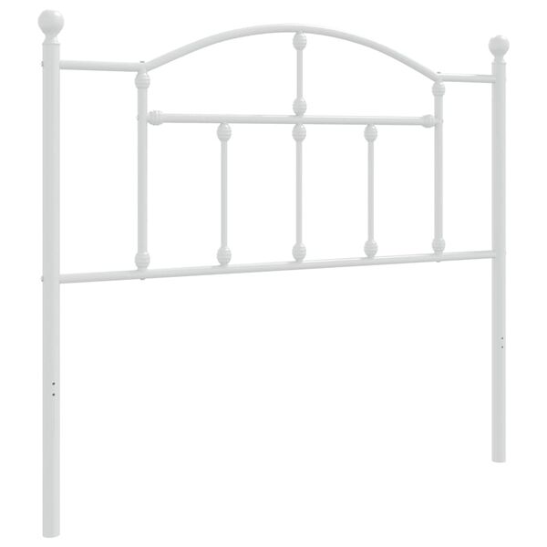 vidaXL T&ecirc;te de lit m&eacute;tal blanc 100 cm