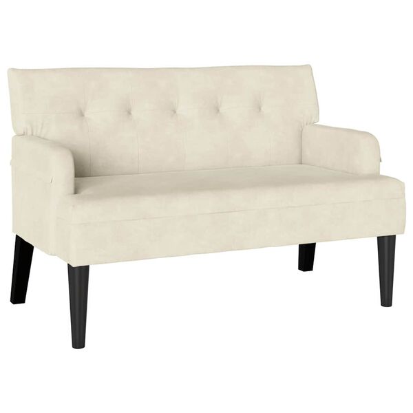 vidaXL Banc Chesterfield Crème 112 x 65,5 x 75 cm Velours