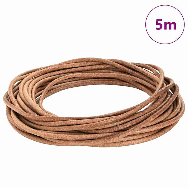 vidaXL Corde en Cuir Marron &Oslash;5 mm x 5 m Cuir
