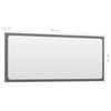 vidaXL Miroir de salle de bain Gris brillant 90x1,5x37 cm Agglom&eacute;r&eacute;