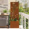 vidaXL &Eacute;cran de confidentialit&eacute; de jardin Floral Rouill&eacute; 50 x 140 cm
