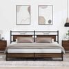 vidaXL Cadre de lit en m&eacute;tal sans matelas ch&ecirc;ne marron 193x201 cm