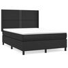 vidaXL Sommier &agrave; lattes de lit avec matelas Noir 140x200 cm Similicuir