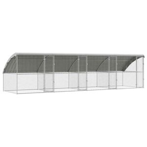 vidaXL Cage &agrave; poules 4 pi&egrave;ces Argent&eacute; 800 x 200 x 200 cm