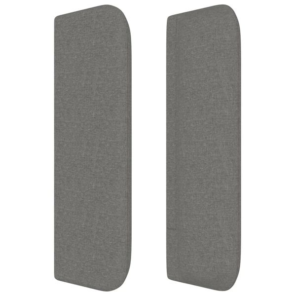 vidaXL T&ecirc;te de lit avec oreilles Gris fonc&eacute; 103x16x78/88 cm Tissu