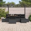 vidaXL Ensemble de canap&eacute; de jardin 6 pcs Noir Poly rotin