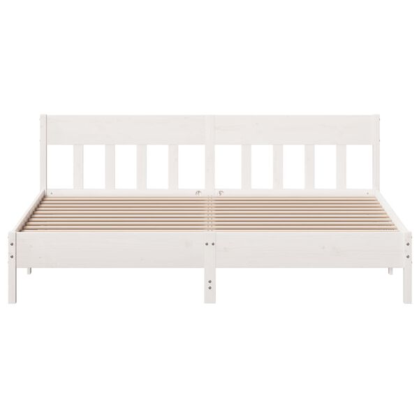 vidaXL Cadre de lit sans matelas blanc 180x200 cm bois massif de pin