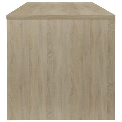 vidaXL Table basse Blanc et chêne sonoma 100 x 40 x 40 cm Aggloméré