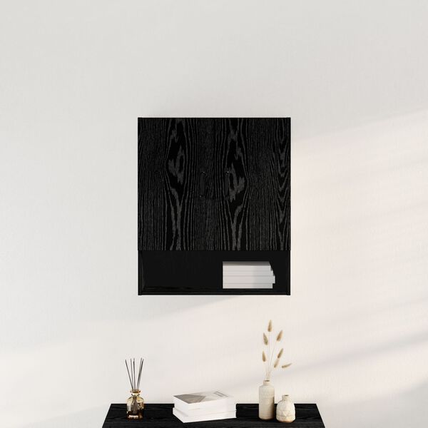 vidaXL Meuble mural Ch&ecirc;ne noir 60 x 30 x 70 cm Bois d'ing&eacute;nierie