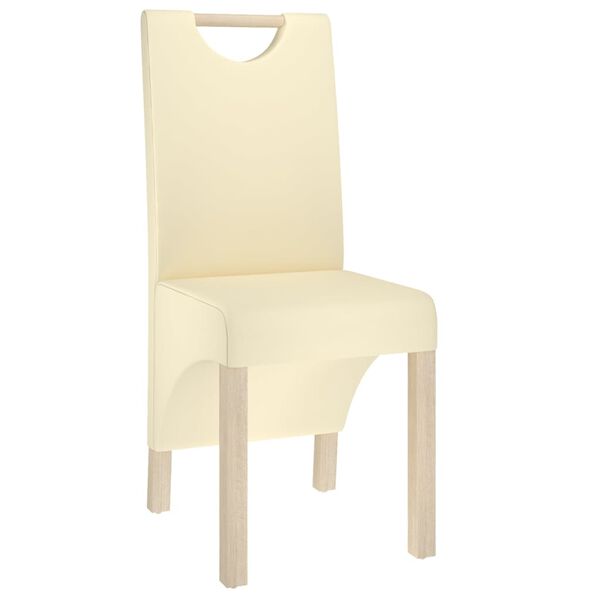 vidaXL Chaises &agrave; manger lot de 4 cr&egrave;me similicuir