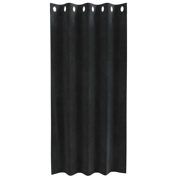 vidaXL Rideaux occultants 2 pcs Noir 140 x 175 cm Velours