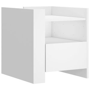 vidaXL Table de chevet blanc 45x50x50 cm bois d&rsquo;ing&eacute;nierie