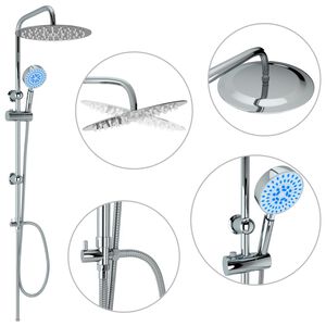 vidaXL Ensemble de douche &agrave; deux t&ecirc;tes avec douchette Acier inoxydable