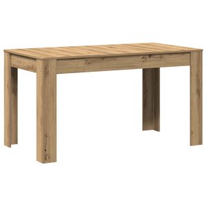 vidaXL Table &agrave; manger ch&ecirc;ne artisanal 140x74,5x76 cm bois d'ing&eacute;nierie