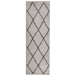 vidaXL Tapis shaggy &agrave; poils longs moderne beige anthracite 80x250 cm