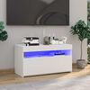 vidaXL Meuble TV avec lumi&egrave;res LED Blanc 75x35x40 cm