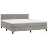 vidaXL Sommier &agrave; lattes de lit et matelas Gris clair 180x200cm Velours