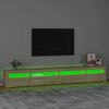 vidaXL Meuble TV avec lumi&egrave;res LED Ch&ecirc;ne sonoma 270x35x40 cm