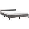 vidaXL Cadre de lit avec t&ecirc;te de lit sans matelas gris 140x190 cm