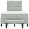 vidaXL Lit &agrave; ressorts avec matelas Gris clair 120 x 200 cm Velours