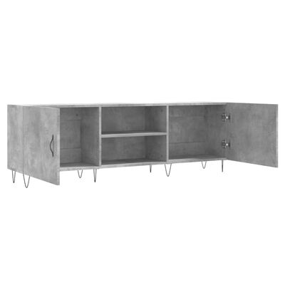 vidaXL Meuble TV gris béton 150x30x50 cm bois d'ingénierie