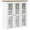 vidaXL Armoire avec portes vitr&eacute;es BODO blanc marron bois pin massif