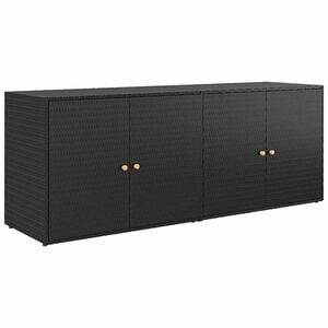 vidaXL Armoire de rangement de jardin Noir 198x55,5x80 cm R&eacute;sine tress&eacute;e