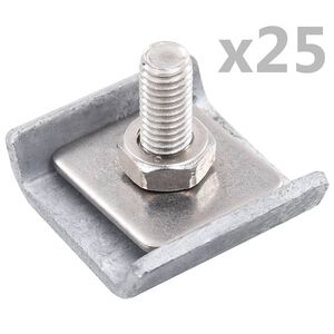 vidaXL Ensemble de 25 connecteurs de tapis de grille Argent&eacute;