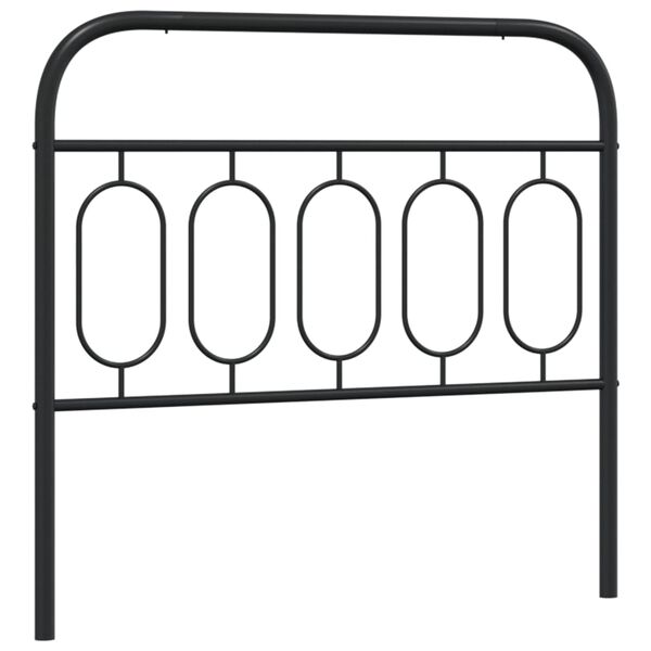 vidaXL T&ecirc;te de lit m&eacute;tal noir 107 cm