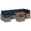 vidaXL Ensemble de canap&eacute; de jardin 8 pc gris et bleu marine