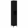 vidaXL Cabinet de salle de bain avec tiroir Noir 31,5 x 33 x 190 cm