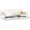 vidaXL Lit de jour et tiroirs sans matelas blanc 80x200 cm bois massif