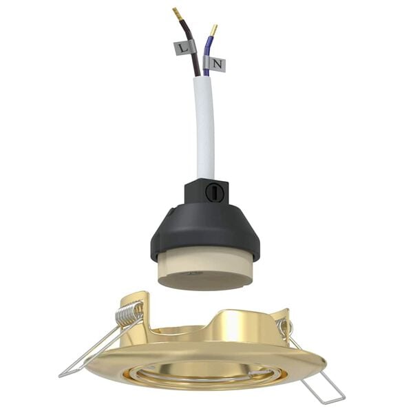 vidaXL Projecteur 12 pcs Dor&eacute; 9 x 9 x 2,5 cm M&eacute;tal