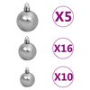 vidaXL Arbre de No&euml;l artificiel pr&eacute;-&eacute;clair&eacute;/boules pommes de pin 210cm