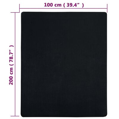 vidaXL Draps-housses Jersey 2 pcs Noir 100x200 cm Coton