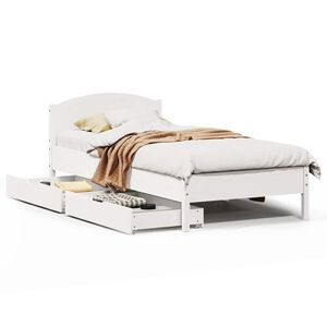 vidaXL Cadre de lit sans matelas blanc 75x190 cm bois de pin massif