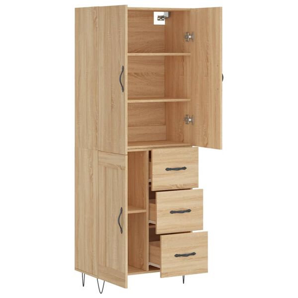 vidaXL Buffet haut Ch&ecirc;ne sonoma 69,5x34x180 cm Bois d'ing&eacute;nierie