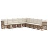 vidaXL Ensemble de canap&eacute; de jardin 9 pcs Beige polyrotin