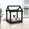 vidaXL Lit pour chien Noir 61x50x70 cm Bois de pin solide