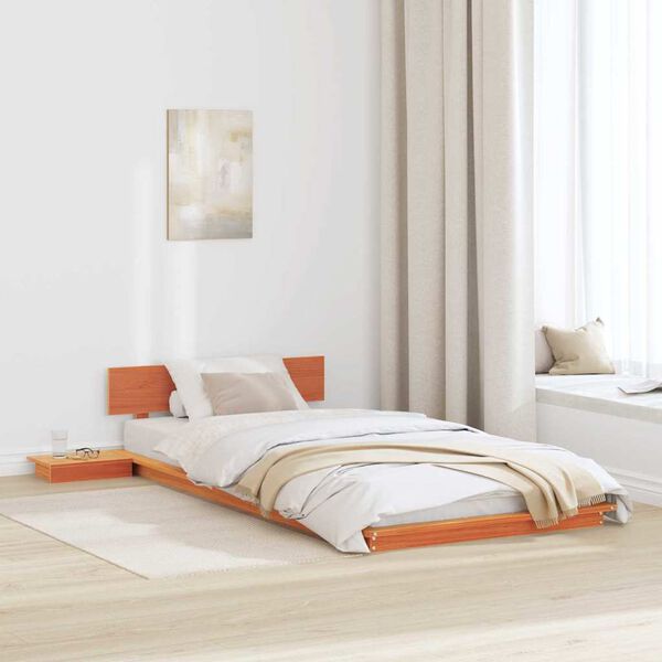 vidaXL Cadre de lit Marron 90 x 200 cm bois