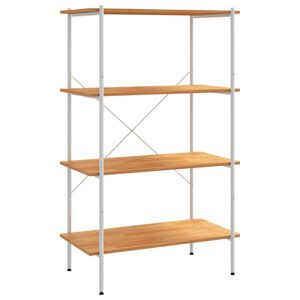 vidaXL &Eacute;tag&egrave;re &agrave; 3 niveaux Blanc et ch&ecirc;ne 80x40x130 cm