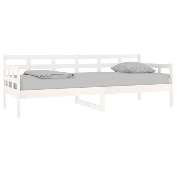vidaXL Lit de jour sans matelas blanc bois de pin massif 80x200 cm